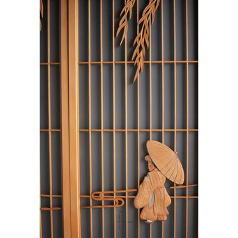 小野道風 柳に蛙 書院 4枚1組　R0028Y 