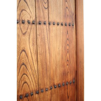 総欅 大金具板蔵戸　W004Y 