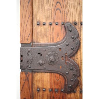 総欅 大金具板蔵戸　W004Y 