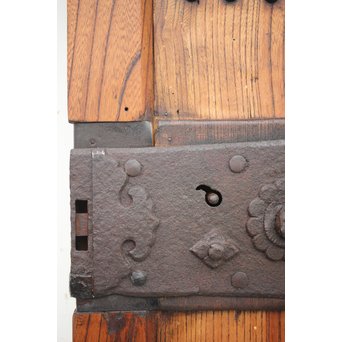 総欅 大金具板蔵戸　W004Y 