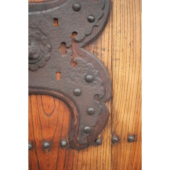 総欅 大金具板蔵戸　W004Y 