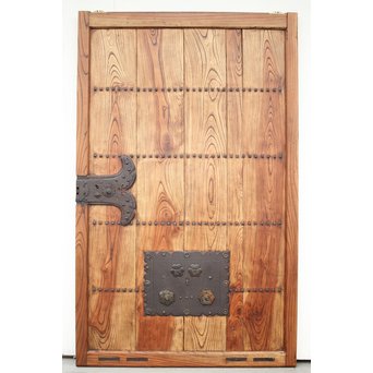 総欅 大金具板蔵戸　W004Y