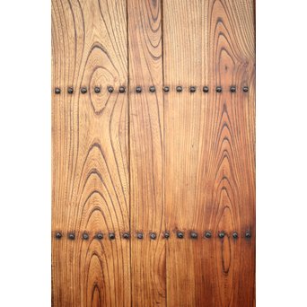 総欅 大金具板蔵戸　W004Y 