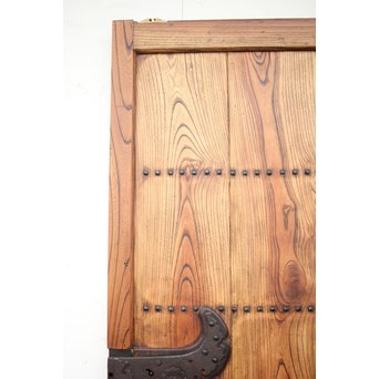 総欅 大金具板蔵戸　W004Y 
