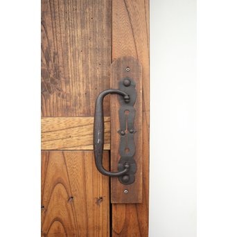 総欅 大金具板蔵戸　W004Y 