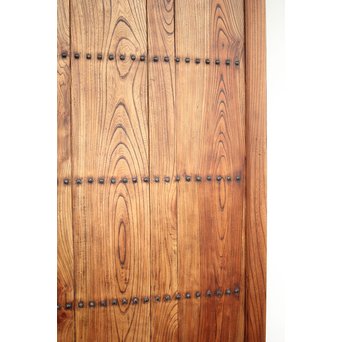 総欅 大金具板蔵戸　W004Y 