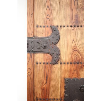 総欅 大金具板蔵戸　W004Y 