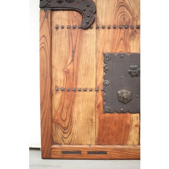 総欅 大金具板蔵戸　W004Y 