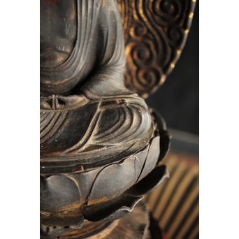 仏教美術 木彫阿弥陀如来坐像　X248 