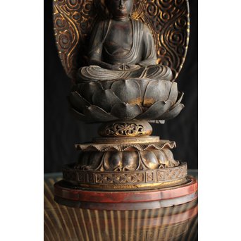 仏教美術 木彫阿弥陀如来坐像　X248 