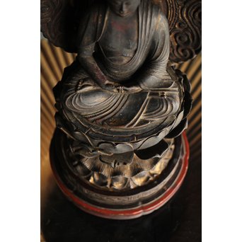 仏教美術 木彫阿弥陀如来坐像　X248 