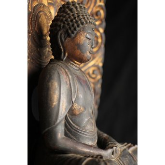 仏教美術 木彫阿弥陀如来坐像　X248 