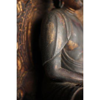 仏教美術 木彫阿弥陀如来坐像　X248 