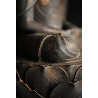 仏教美術 木彫阿弥陀如来坐像　X248 