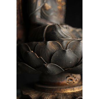 仏教美術 木彫阿弥陀如来坐像　X248 