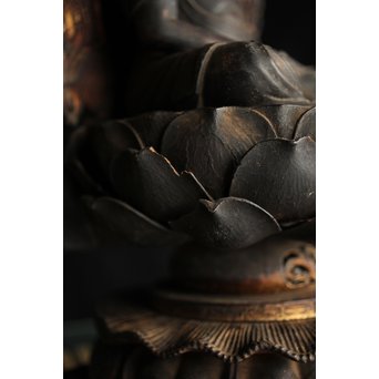 仏教美術 木彫阿弥陀如来坐像　X248 