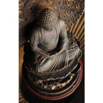 仏教美術 木彫阿弥陀如来坐像　X248 