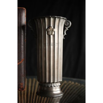 李王家 朝鮮美術 銀記念花瓶 共箱　M228 