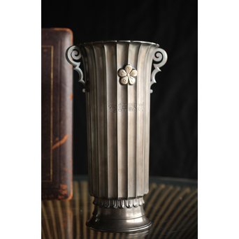 李王家 朝鮮美術 銀記念花瓶 共箱　M228 