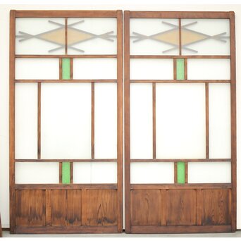 ダイア窓の色ガラス戸 4枚1組　GD1304Y 