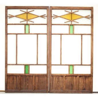ダイア窓の色ガラス戸 4枚1組　GD1304Y 