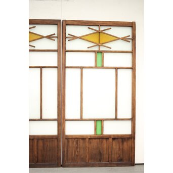 ダイア窓の色ガラス戸 4枚1組　GD1304Y 