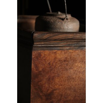 花梨瘤木に縞黒檀 六角瓶掛　X249 