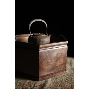 花梨瘤木に縞黒檀 六角瓶掛　X249 