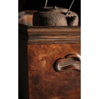 花梨瘤木に縞黒檀 六角瓶掛　X249 