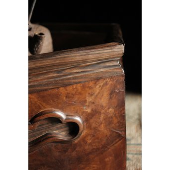 花梨瘤木に縞黒檀 六角瓶掛　X249 