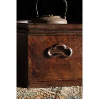 花梨瘤木に縞黒檀 六角瓶掛　X249 