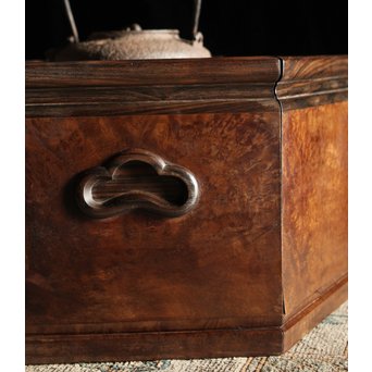 花梨瘤木に縞黒檀 六角瓶掛　X249 