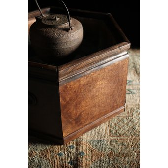 花梨瘤木に縞黒檀 六角瓶掛　X249 