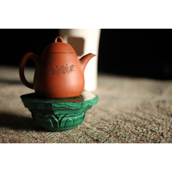 孔雀石 茶銚敷　U226