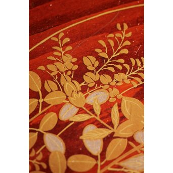 萩秋草朱塗蒔絵 膳五枚　Q111 