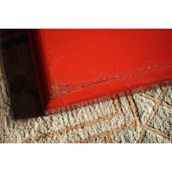 萩秋草朱塗蒔絵 膳五枚　Q111 