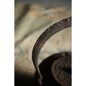 紫金堂 忠三郎系 時代鉄環摘蓋 平提手 天明形手取釜/鉄瓶/湯沸　M229 