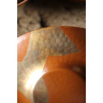 玉川堂 葉紋茶托5枚1組　M231 