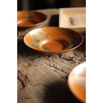 玉川堂 葉紋茶托5枚1組　M231 