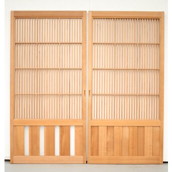 障子枠付 白木格子戸 2枚1組　L1032Y 