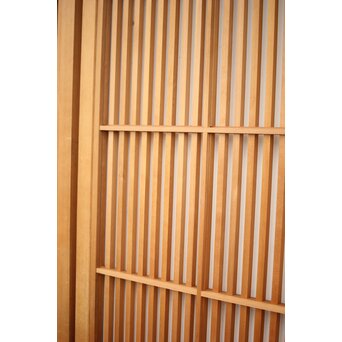 障子枠付 白木格子戸 2枚1組　L1032Y 