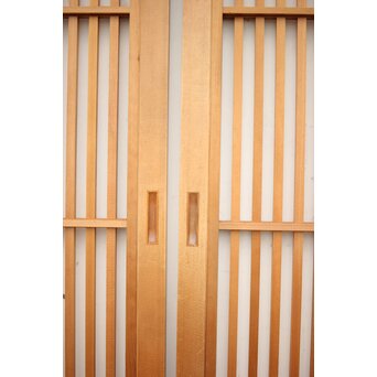 障子枠付 白木格子戸 2枚1組　L1032Y 