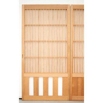 障子枠付 白木格子戸 2枚1組　L1032Y 