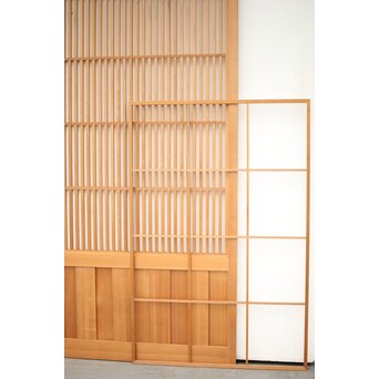 障子枠付 白木格子戸 2枚1組　L1032Y 