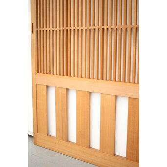 障子枠付 白木格子戸 2枚1組　L1032Y 