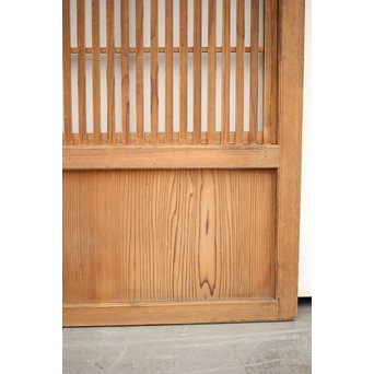 障子枠付 白木格子戸 4枚1組　L1034 