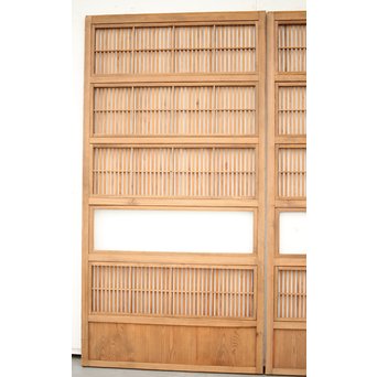 障子枠付 白木格子戸 4枚1組　L1034 