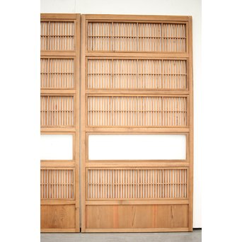 障子枠付 白木格子戸 4枚1組　L1034 