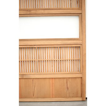 障子枠付 白木格子戸 4枚1組　L1034 