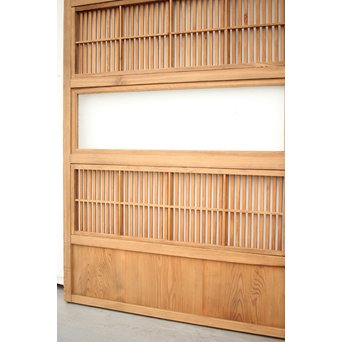 障子枠付 白木格子戸 4枚1組　L1034 